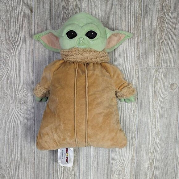 The Mandalorian Grogu Star Wars Baby Yoda The Child 19" Pillow Pet Plush Green - Picture 1 of 7
